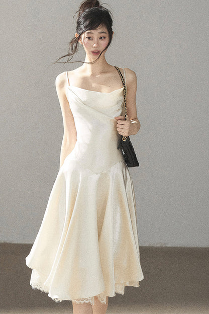 French Lace Satin Camisole Dress