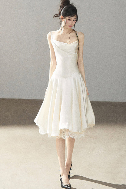 French Lace Satin Camisole Dress