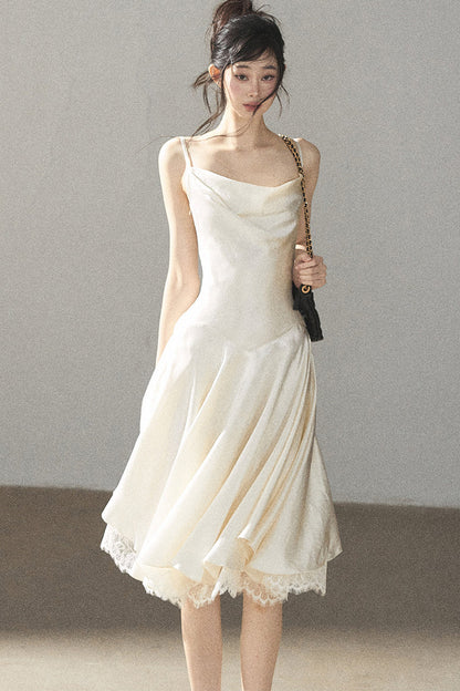 French Lace Satin Camisole Dress