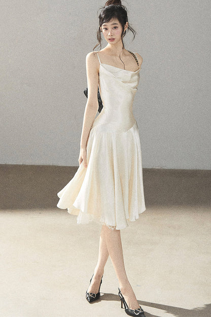 French Lace Satin Camisole Dress