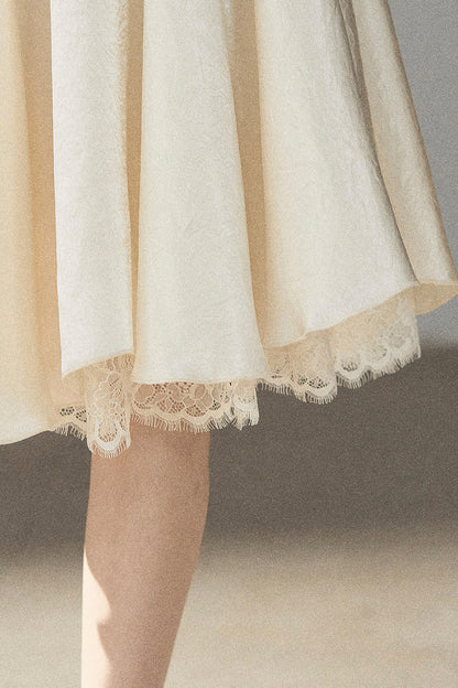 French Lace Satin Camisole Dress