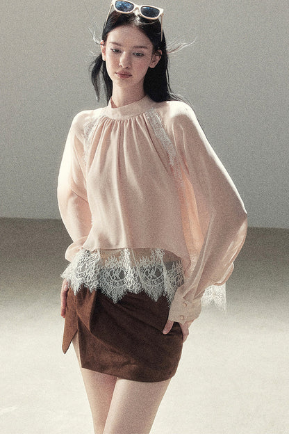 Lace Autumn Slit Skirt