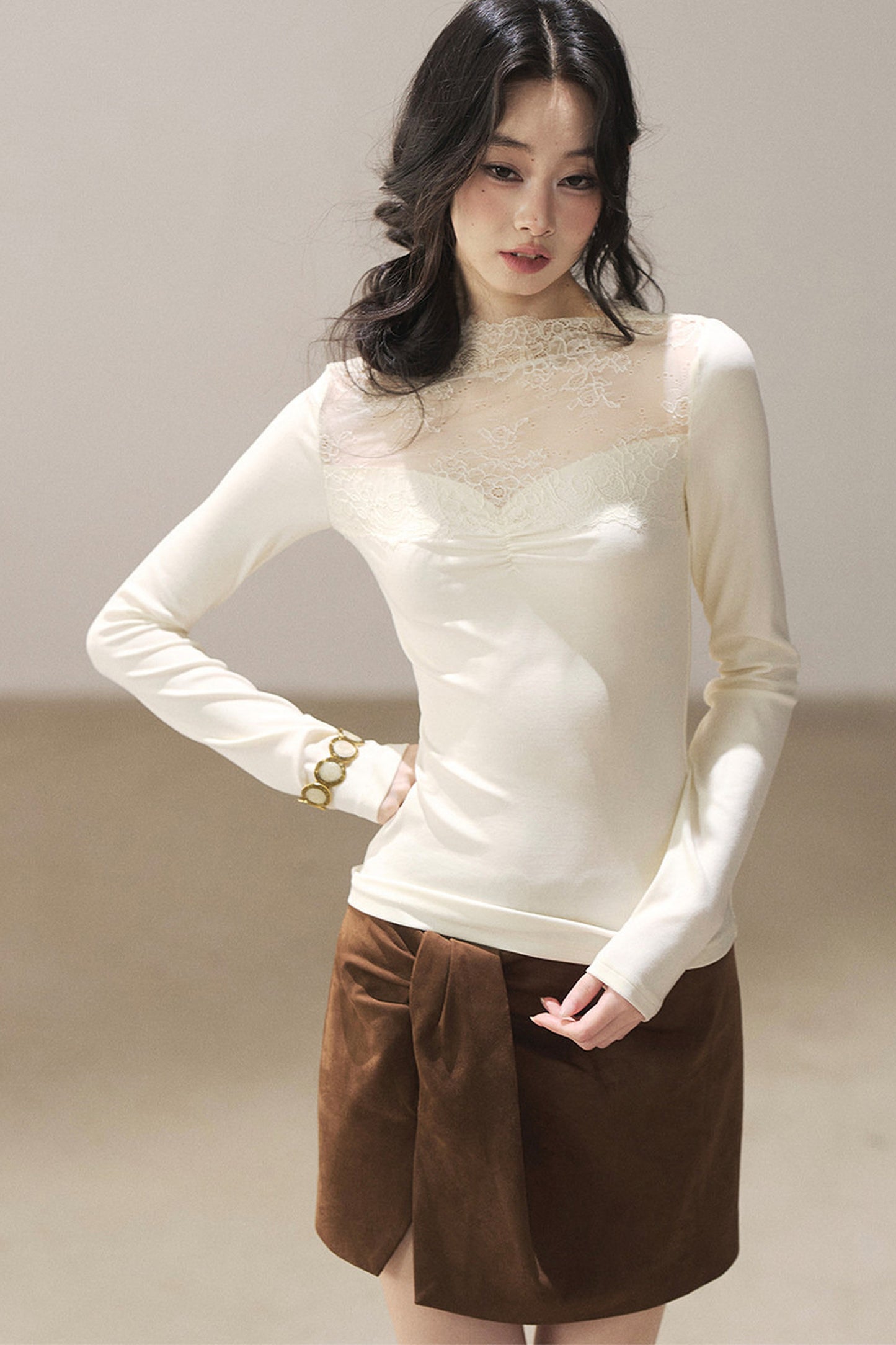 Lace Autumn Slit Skirt