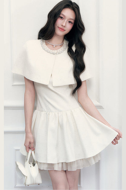 Ensemble cape et robe de princesse scintillante