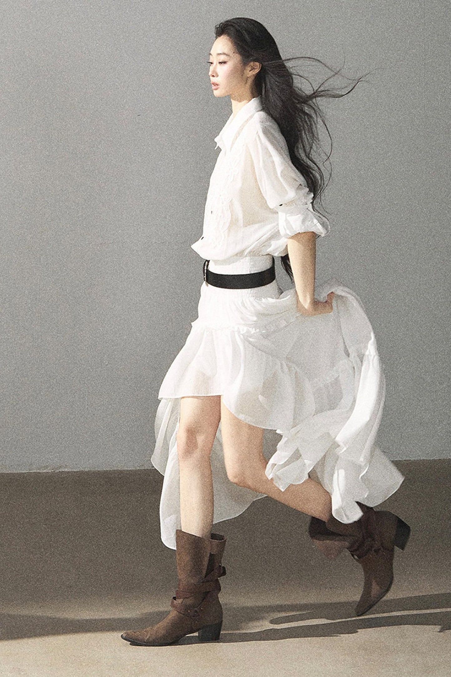White Lace Shirt Dress