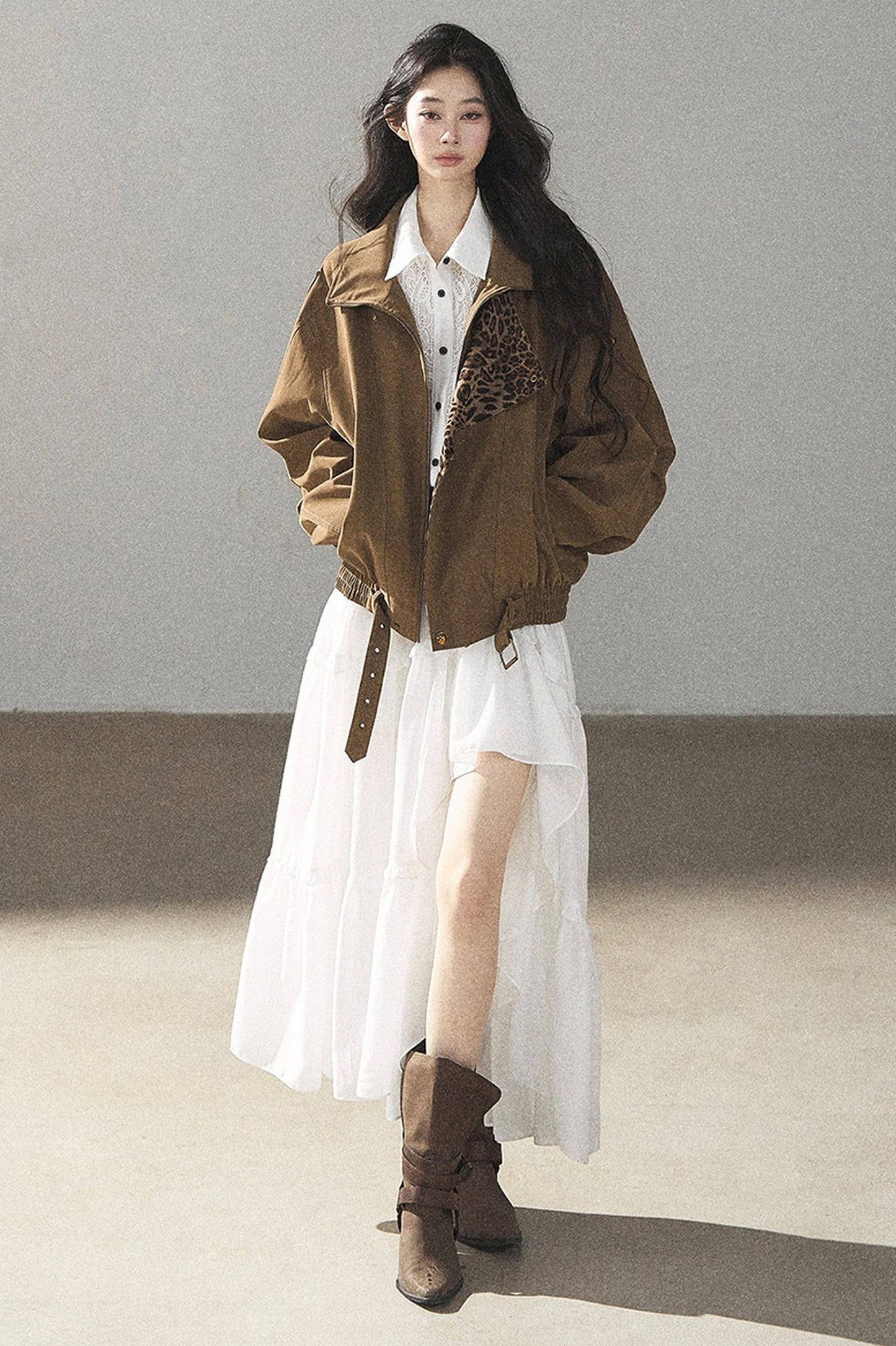 White Lace Shirt Dress