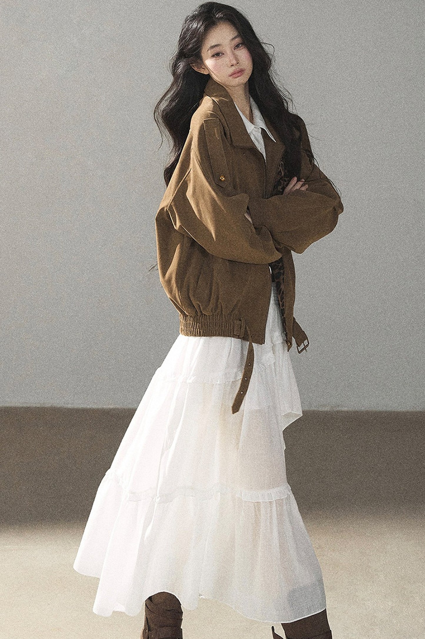 White Lace Shirt Dress