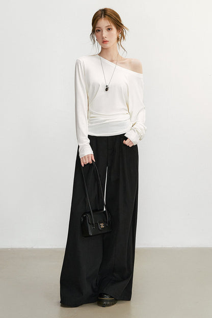 Simple and Elegant Off-Shoulder Top and Pants Set-Up