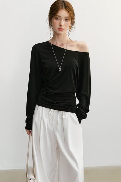 Simple and Elegant Off-Shoulder Top and Pants Set-Up
