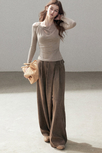 Long-Sleeve Off-Shoulder Top