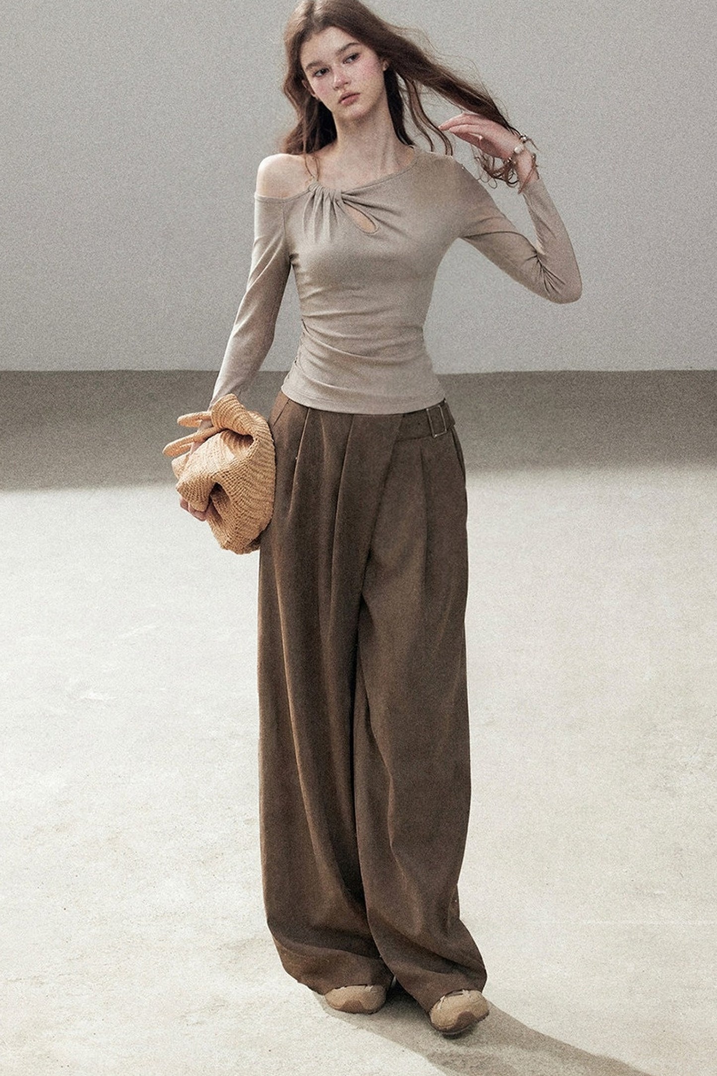 Long-Sleeve Off-Shoulder Top
