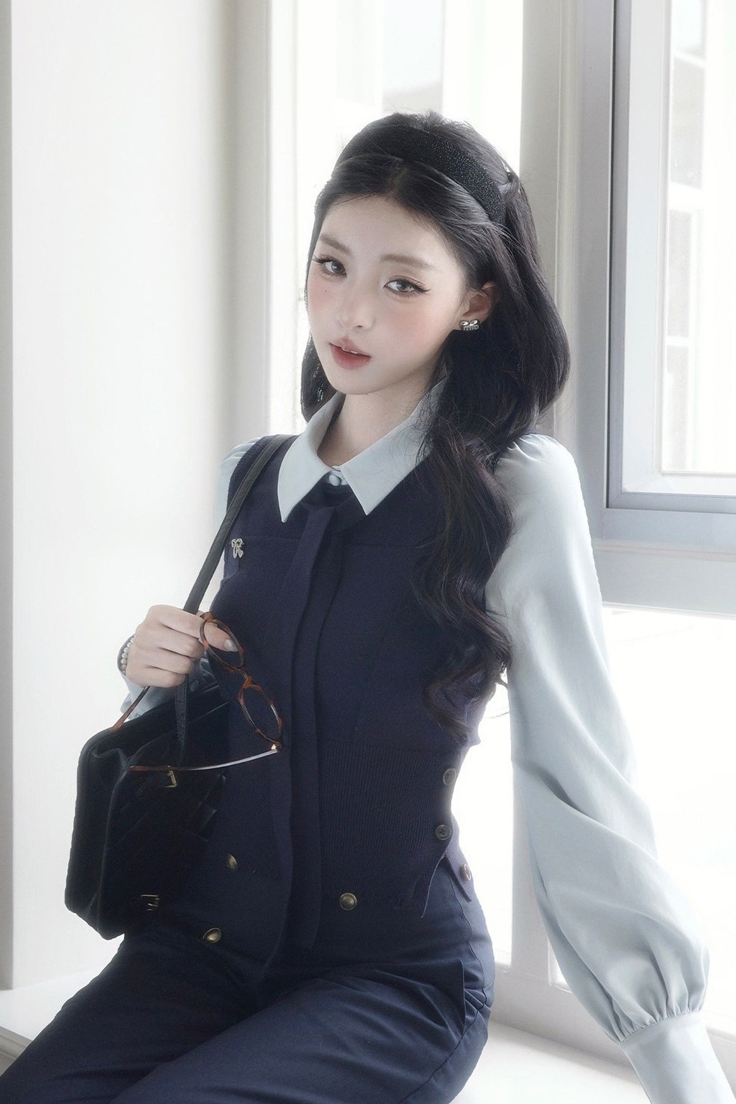 Contrast Patchwork Knit Sweater