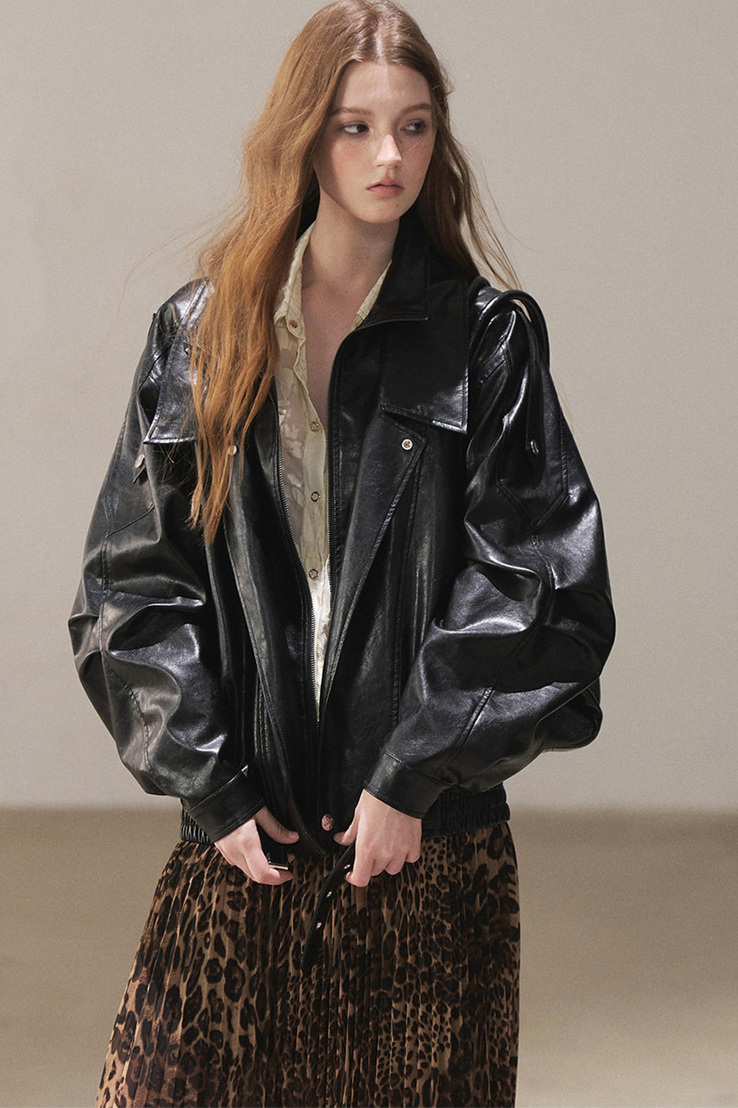 Oil Wax PU Leather Jacket