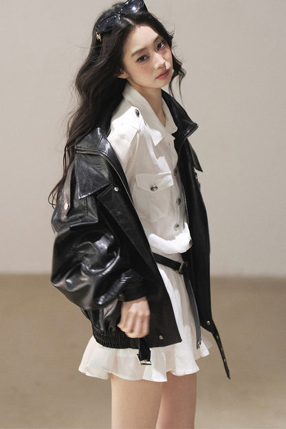 Oil Wax PU Leather Jacket