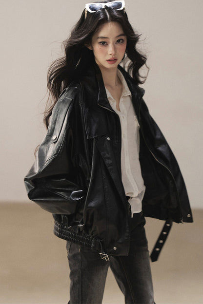 Oil Wax PU Leather Jacket