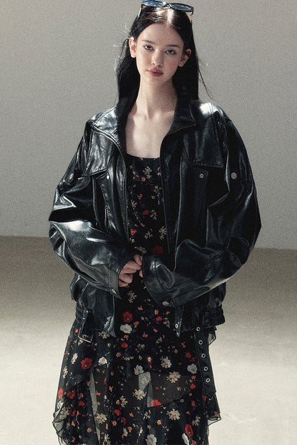 Oil Wax PU Leather Jacket
