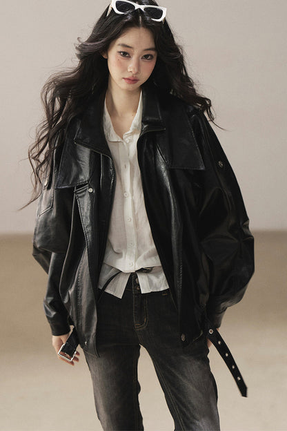 Oil Wax PU Leather Jacket