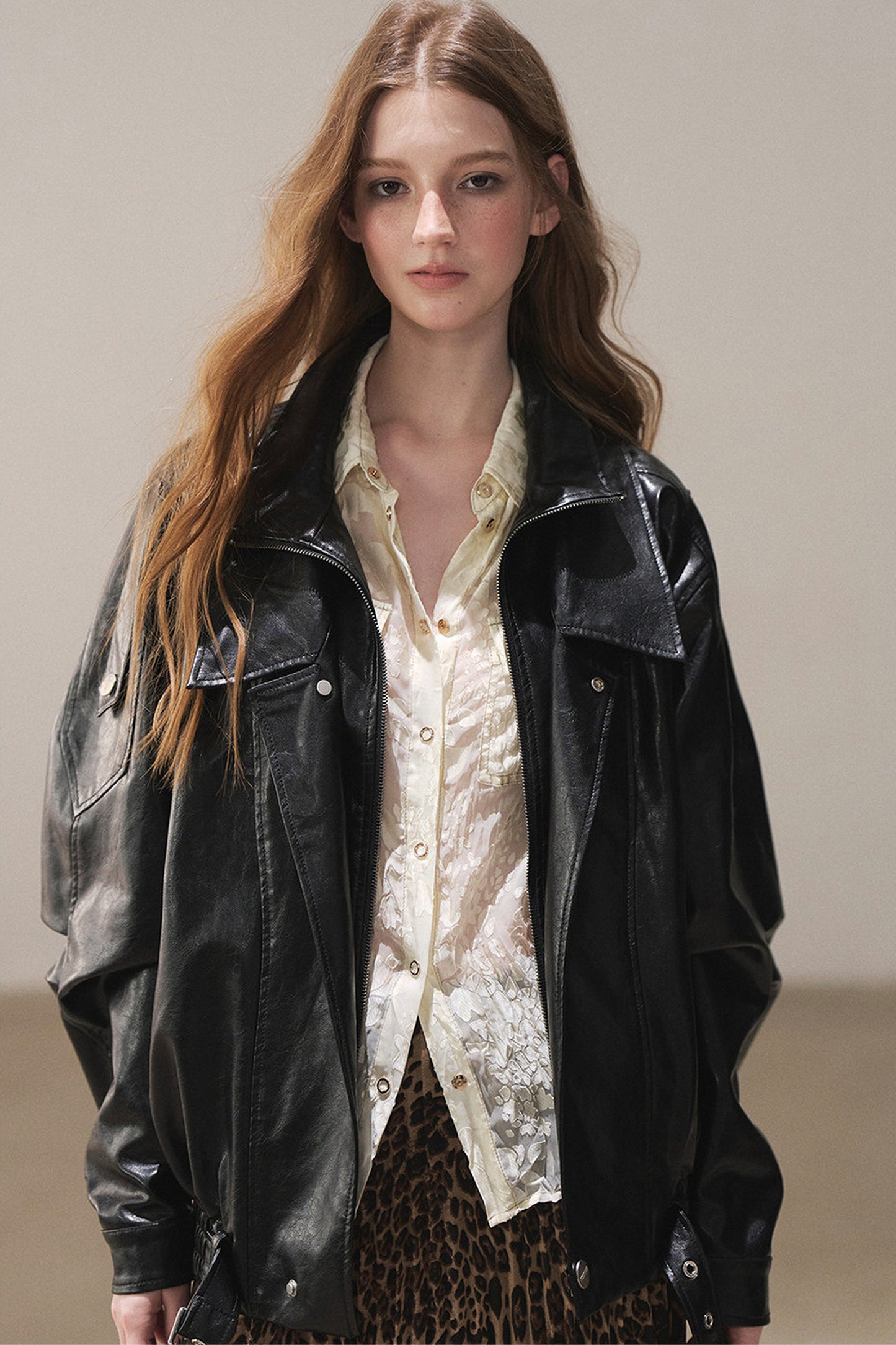 Oil Wax PU Leather Jacket