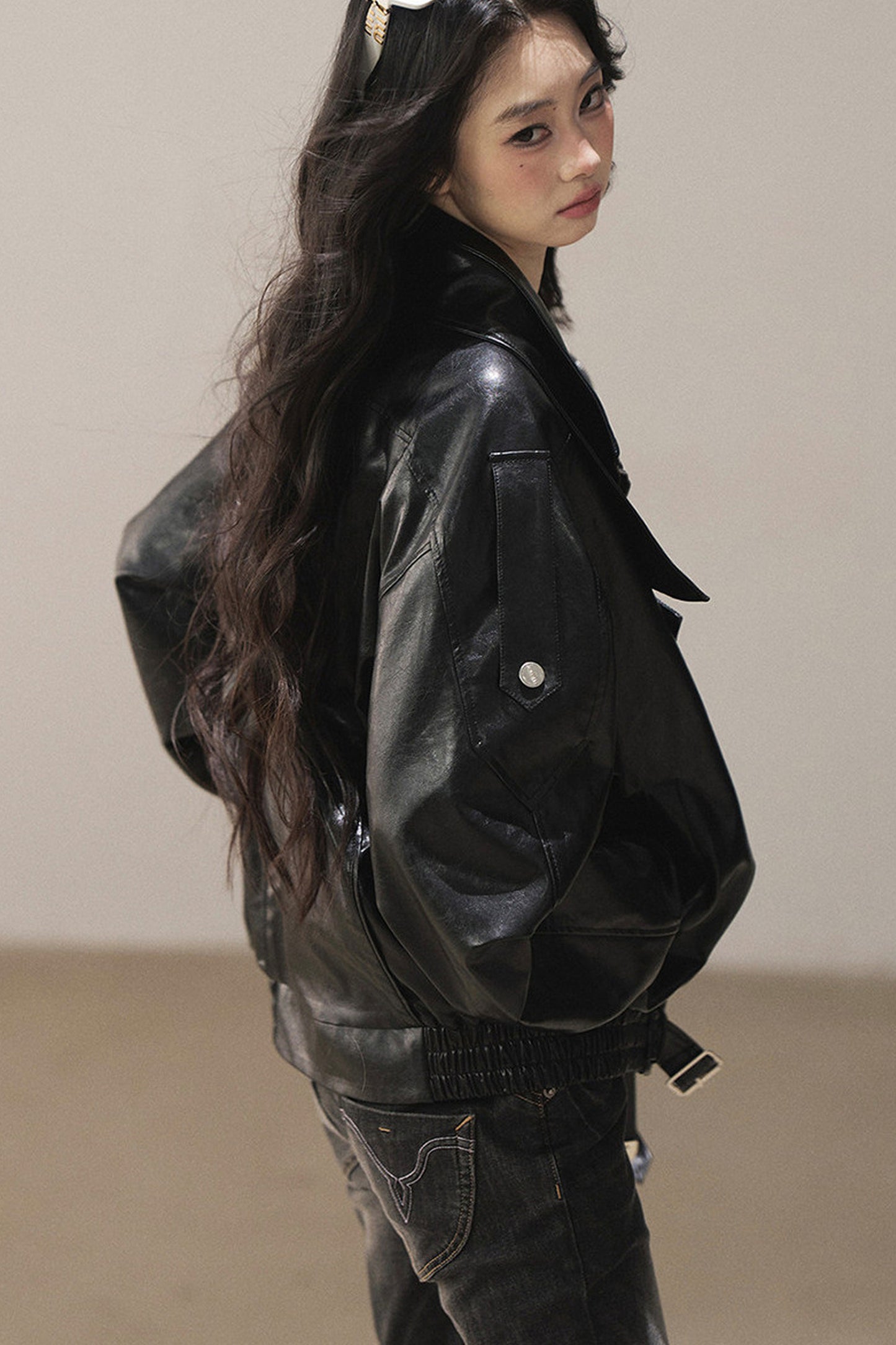 Oil Wax PU Leather Jacket