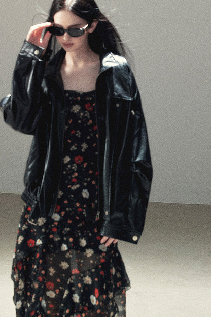 Oil Wax PU Leather Jacket