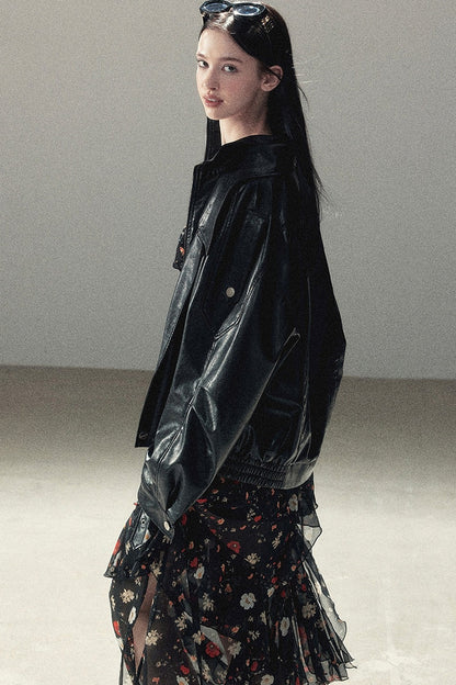 Oil Wax PU Leather Jacket