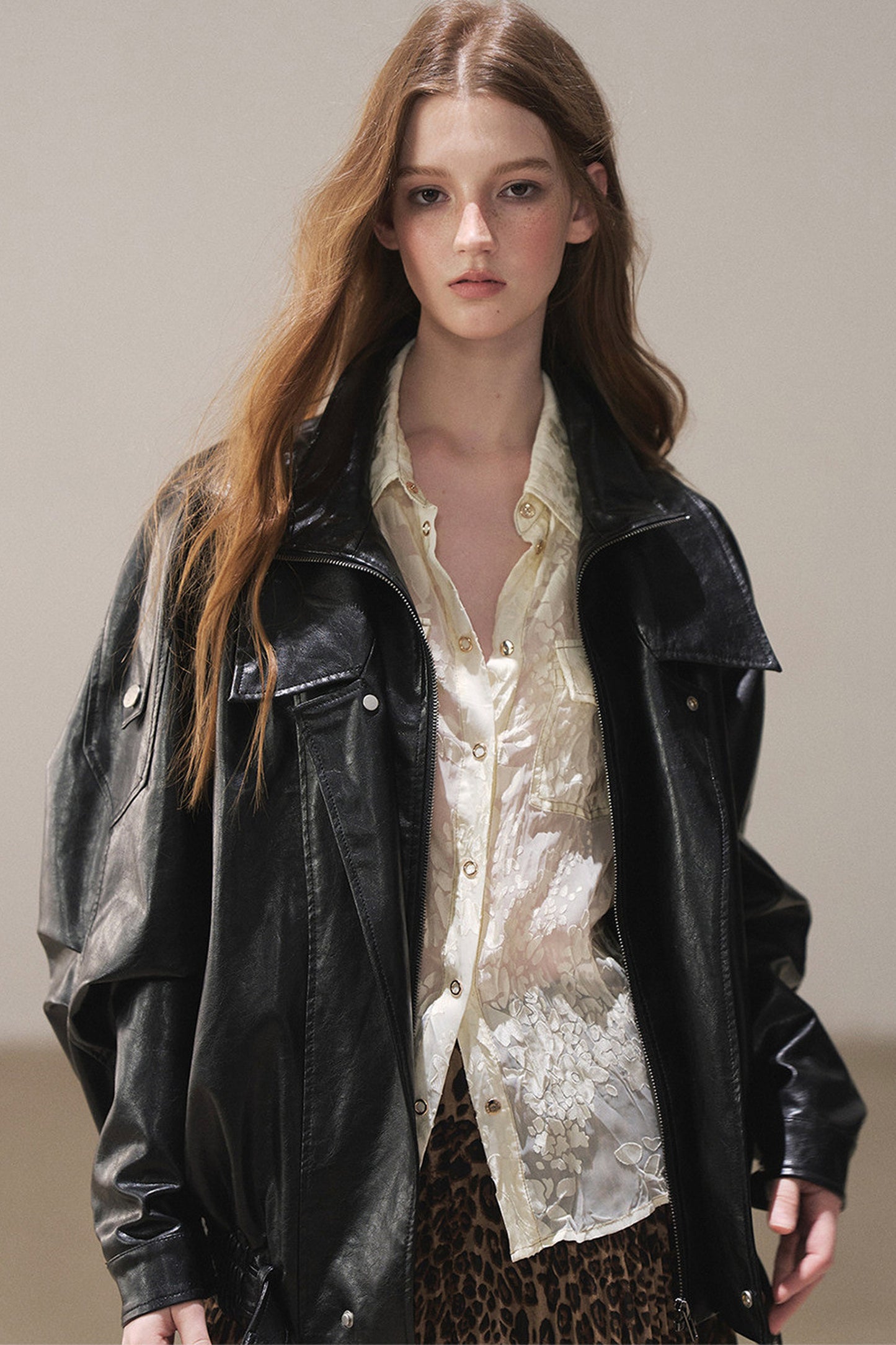 Oil Wax PU Leather Jacket