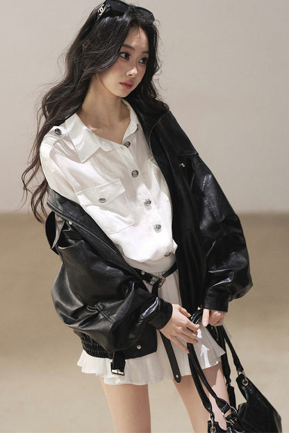 Oil Wax PU Leather Jacket