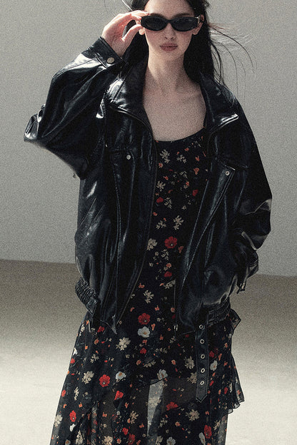 Oil Wax PU Leather Jacket