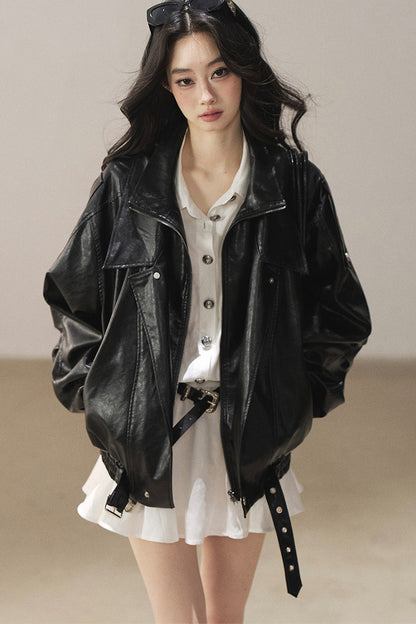 Oil Wax PU Leather Jacket