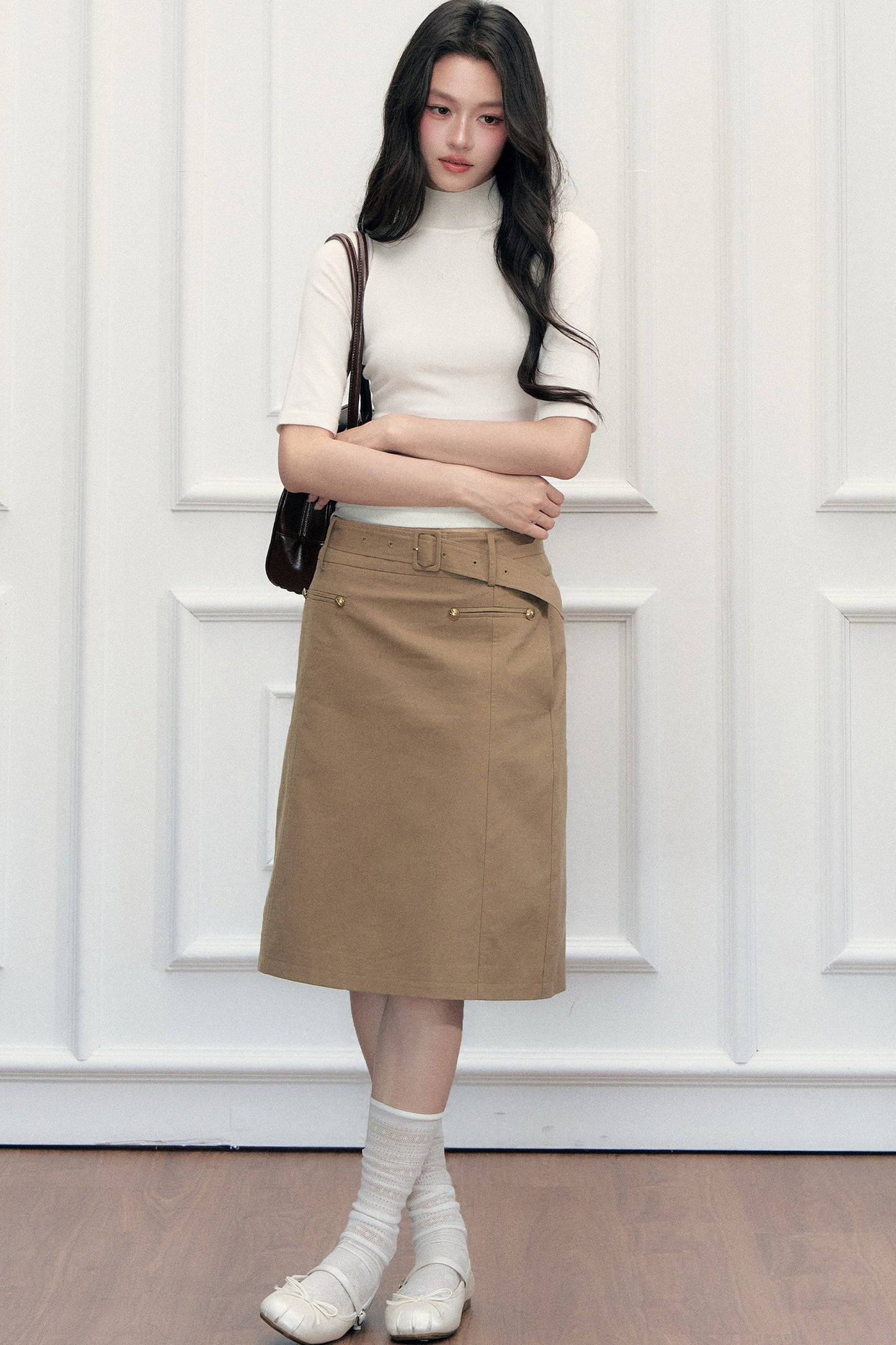 Slim-Fit Half-High Collar Knit Base Top