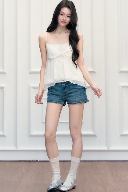 White Floral Lace Camisole Cardigan Set-Up