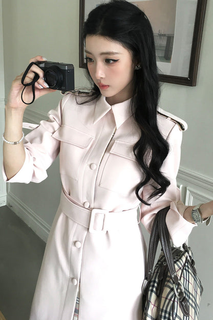 Karierter Trenchcoat in Flickenoptik