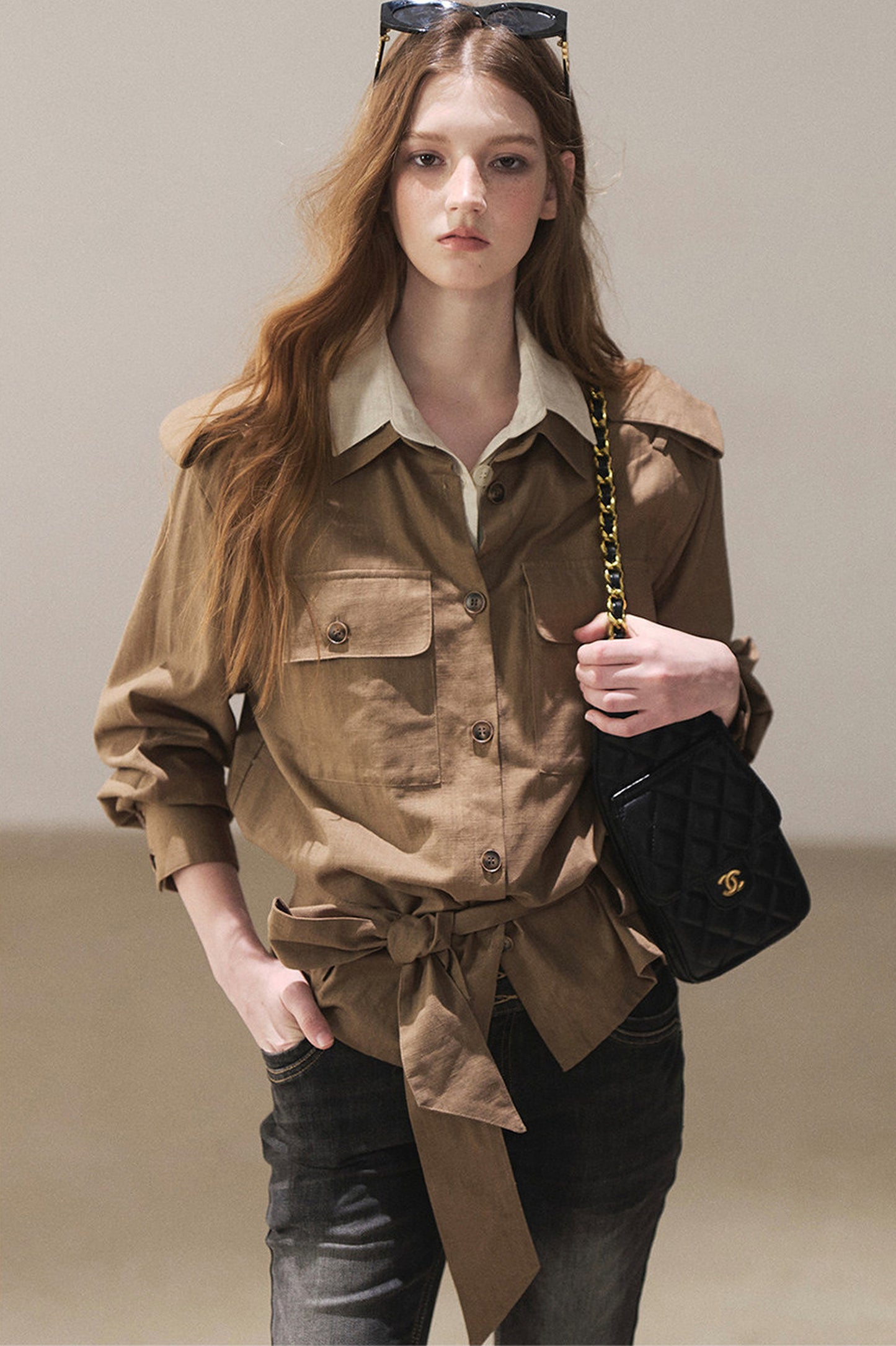 Linen Belted Shirt