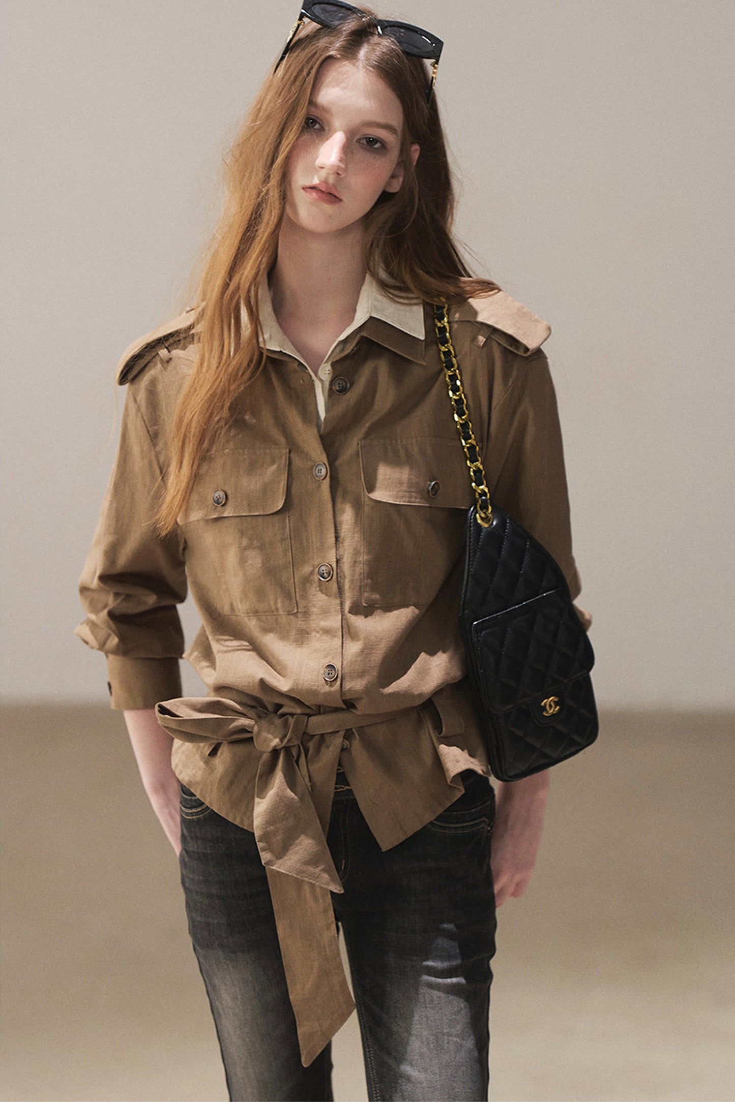 Linen Belted Shirt