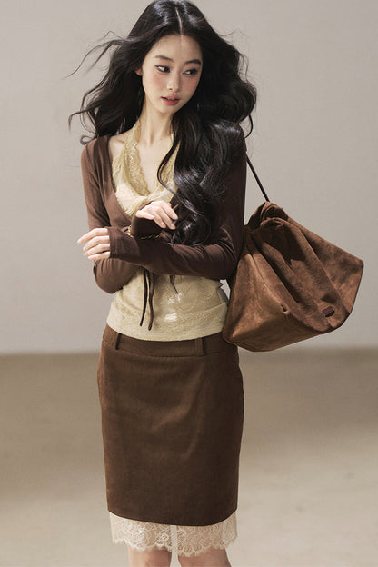 Layered-Look Lace T-Shirt