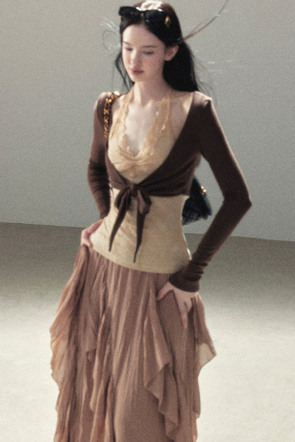 Layered-Look Lace T-Shirt