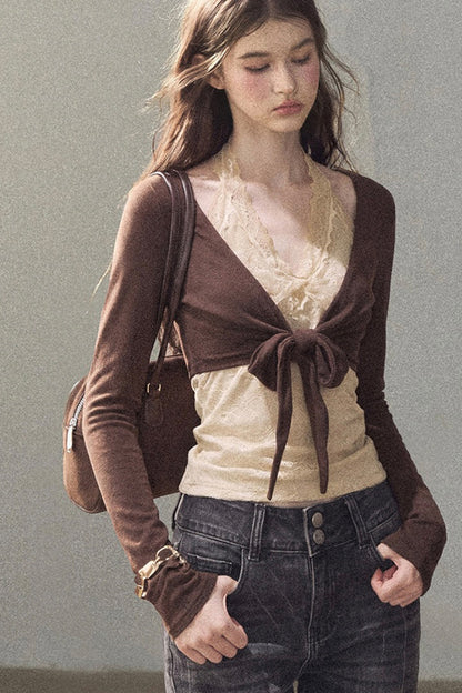 Layered-Look Lace T-Shirt
