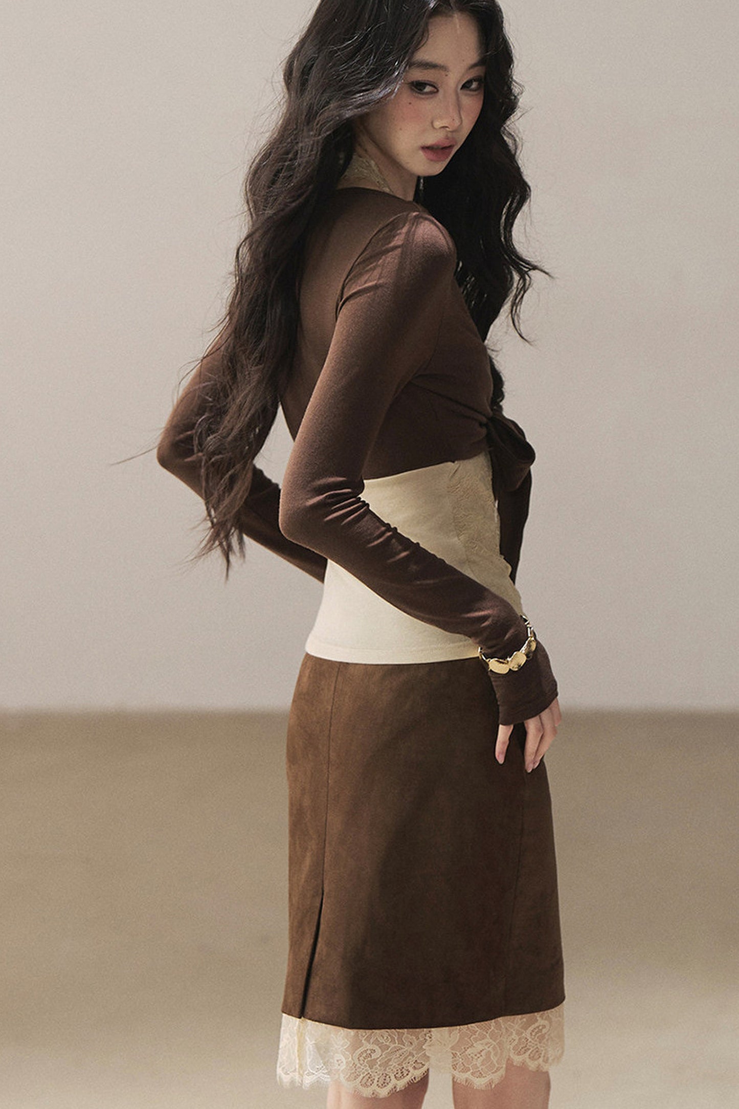 Layered-Look Lace T-Shirt