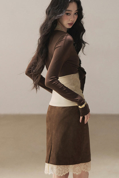Layered-Look Lace T-Shirt