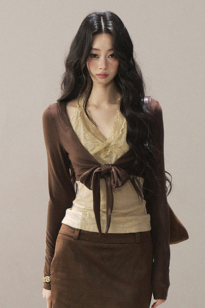 Layered-Look Lace T-Shirt