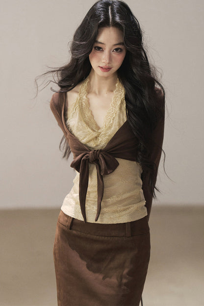 Layered-Look Lace T-Shirt
