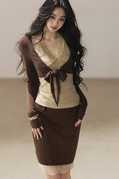 Layered-Look Lace T-Shirt