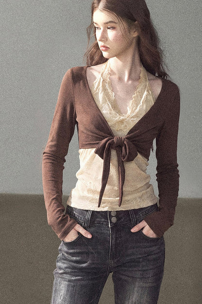 Layered-Look Lace T-Shirt