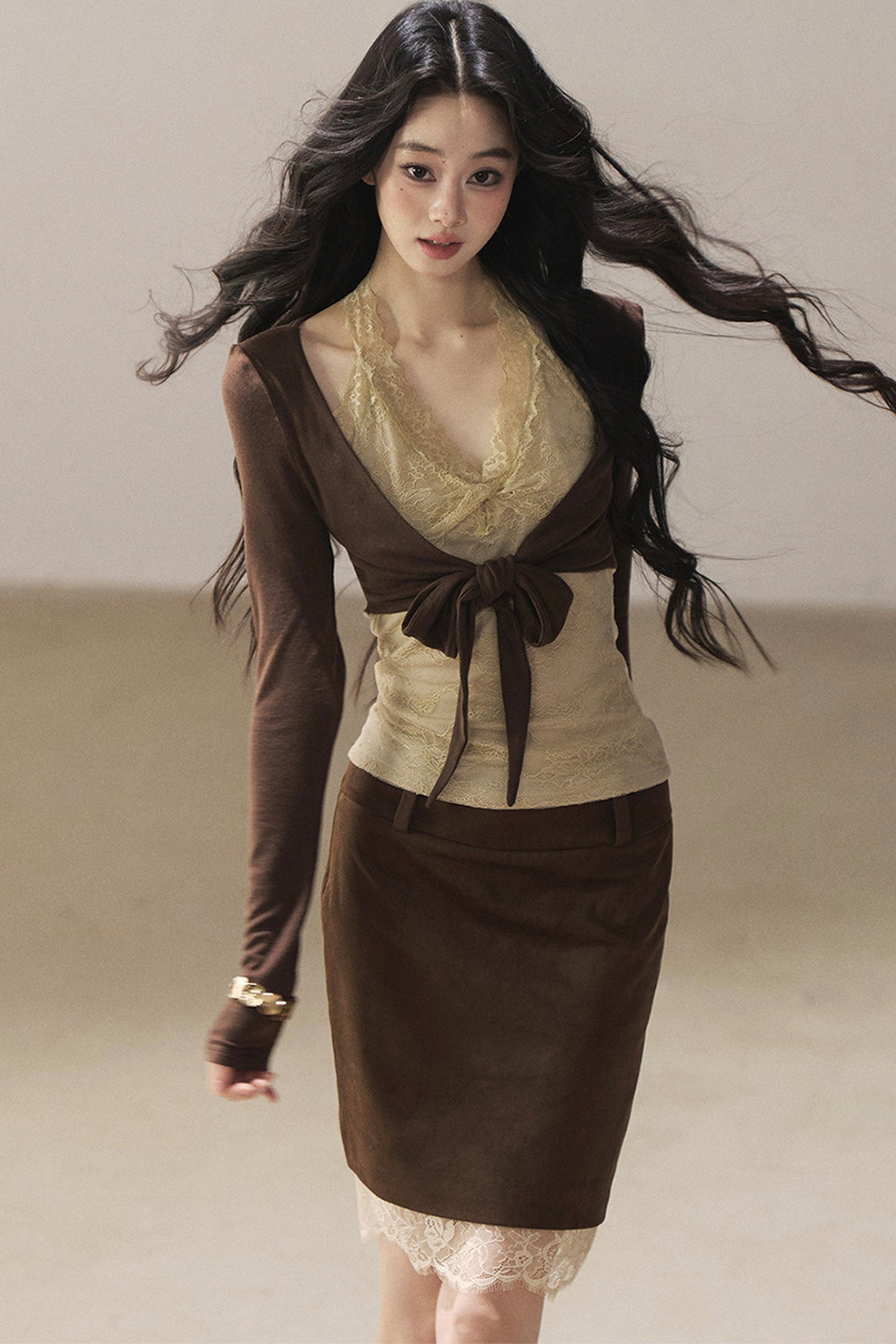Layered-Look Lace T-Shirt