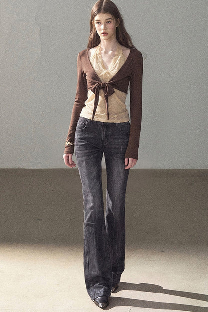 Layered-Look Lace T-Shirt