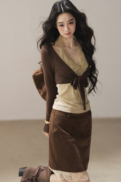 Layered-Look Lace T-Shirt