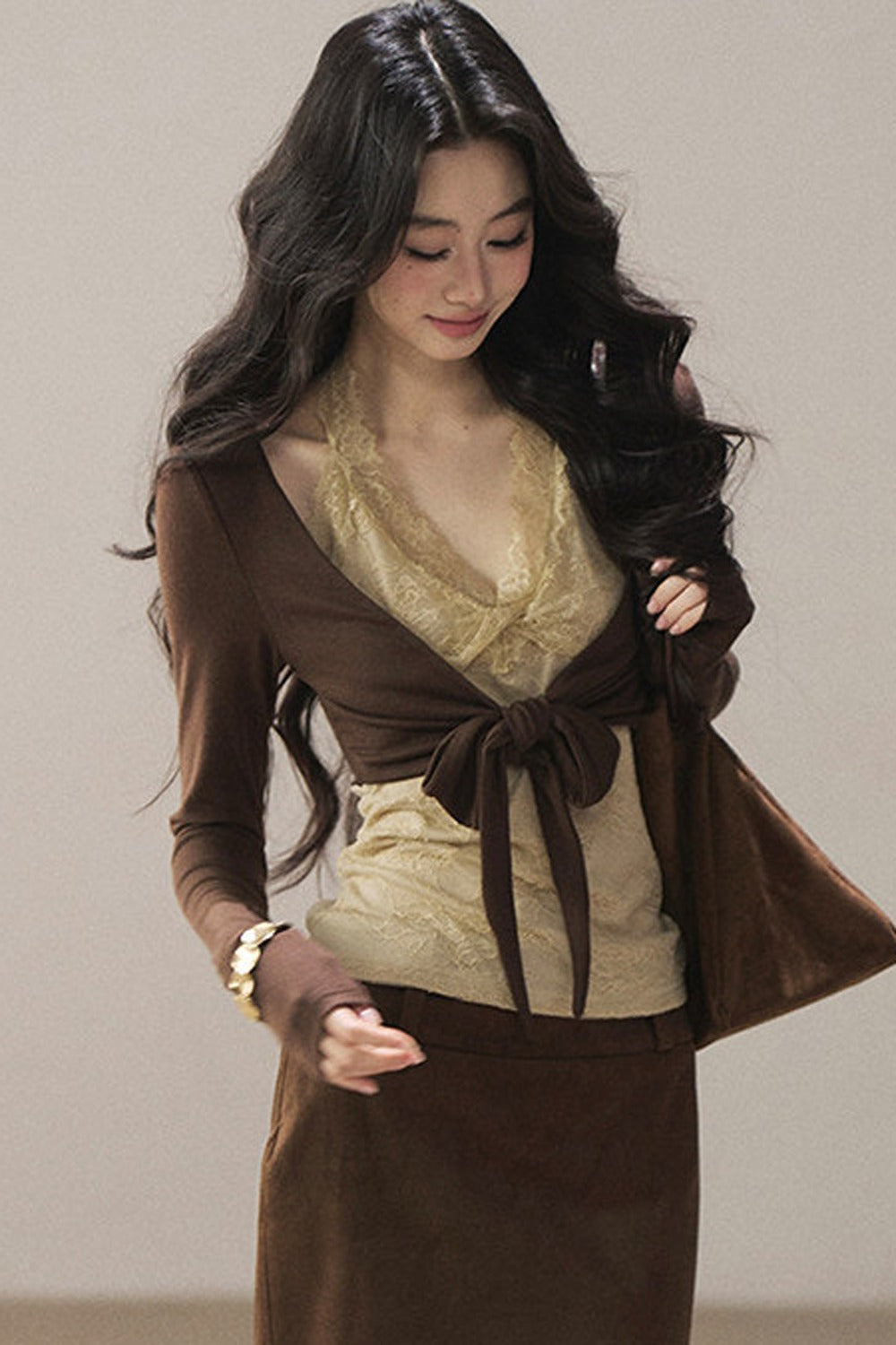 Layered-Look Lace T-Shirt