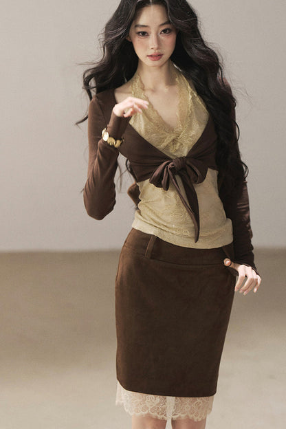 Layered-Look Lace T-Shirt