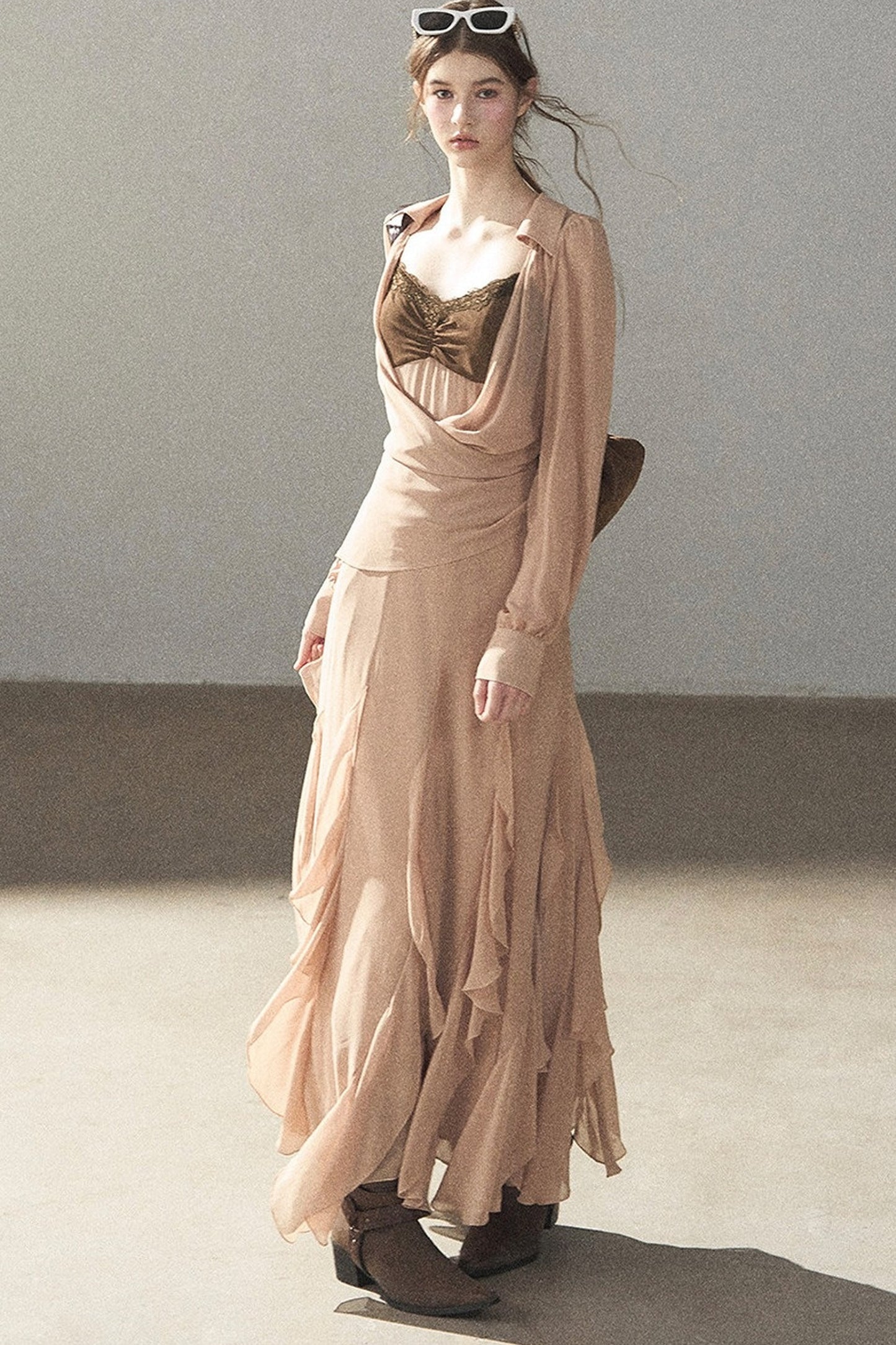 Cinnamon Pink Top and Suspender Dress Set-Up