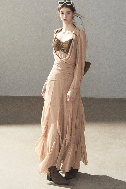 Cinnamon Pink Top and Suspender Dress Set-Up